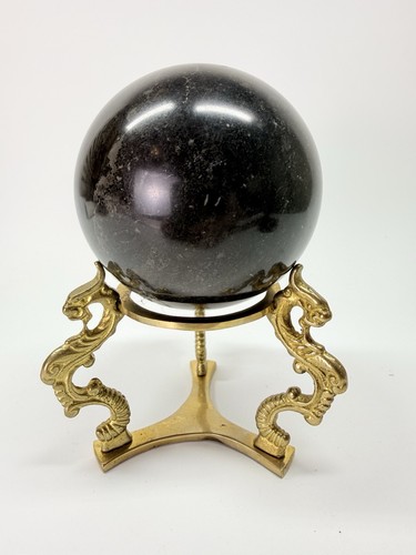 Black marble tourmaline sphere - marble,
