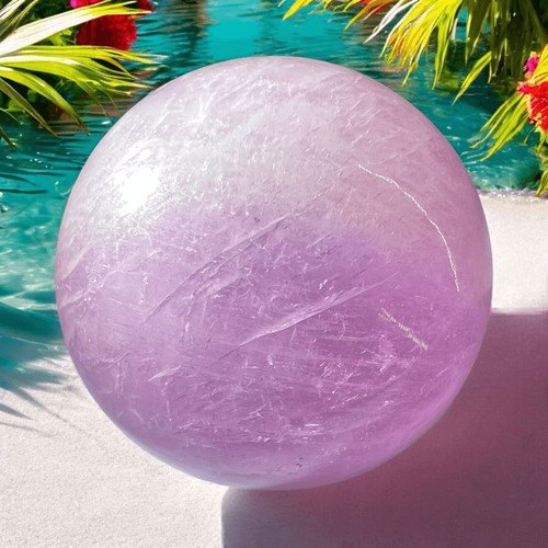Kunzite crystal marble - kunzite, sphere